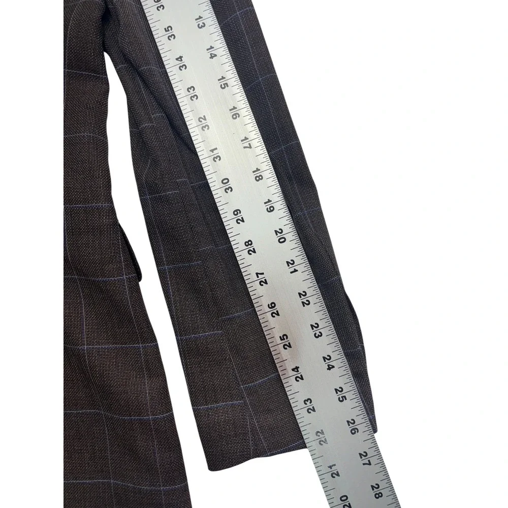 Bonobos 44R Brown Windowpane Unstructured Wool Blazer Jacket Sport Coat Slim